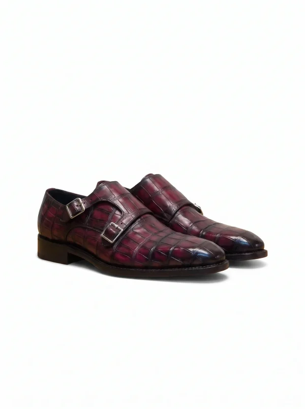Bardolino Alligator Monk Strap Shoes