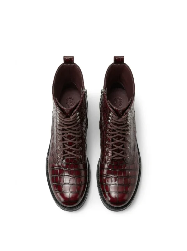 Burgundy Trento Alligator Boot, top view