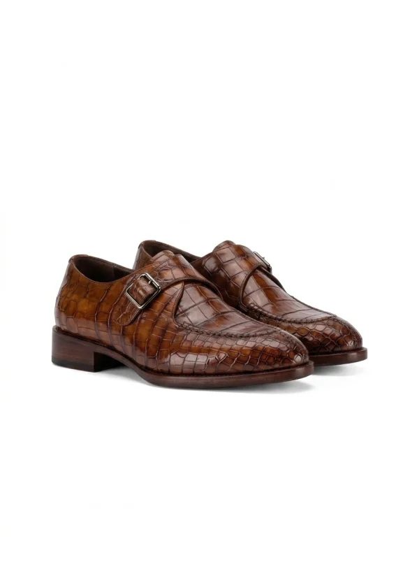 Ravenna Alligator Monk Strap Shoes
