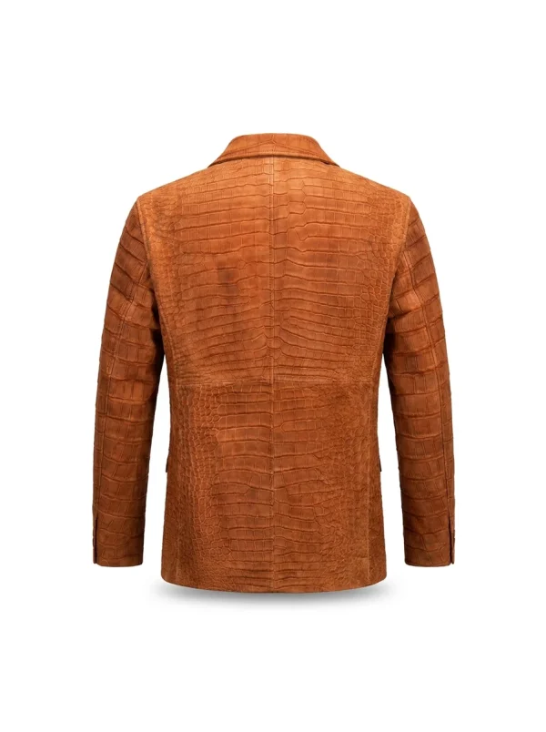 Cognac Garibaldi Crocodile Blazer, back view