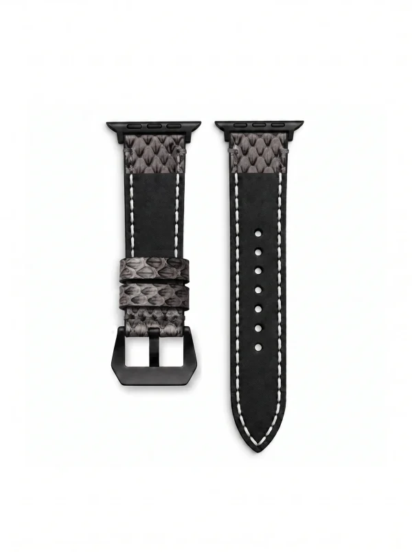 Dark Grey Monforte Python Watch Strap, lining