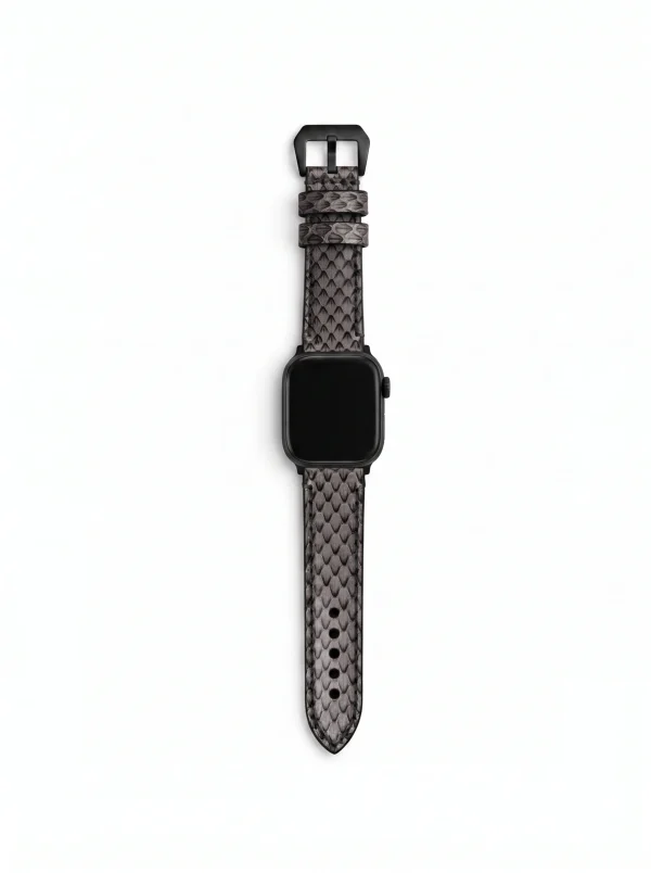 Dark Grey Monforte Python Watch Strap, on the watch