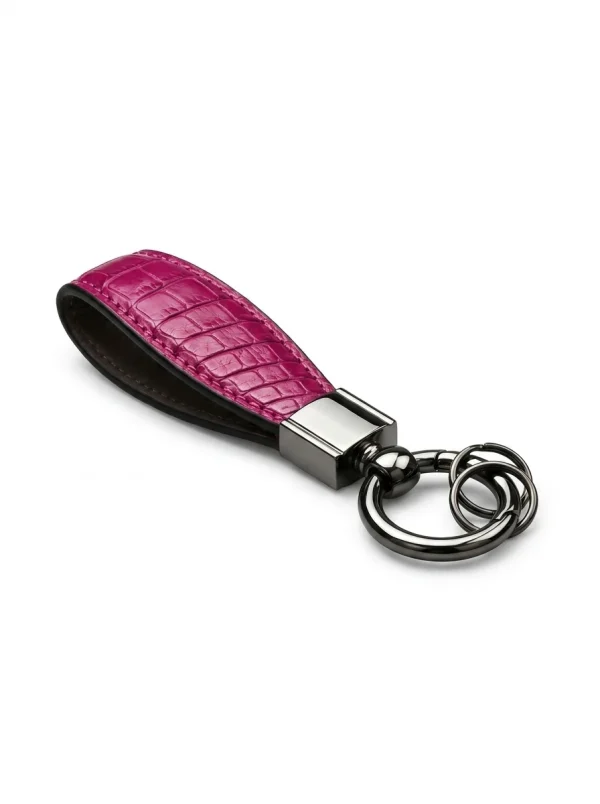 Fuchsia Bardem Alligator Key Holder, draped