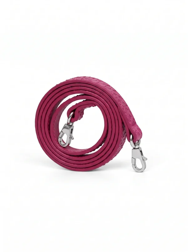 Fuchsia Vittoria Python Shell Handbag, detachable strap