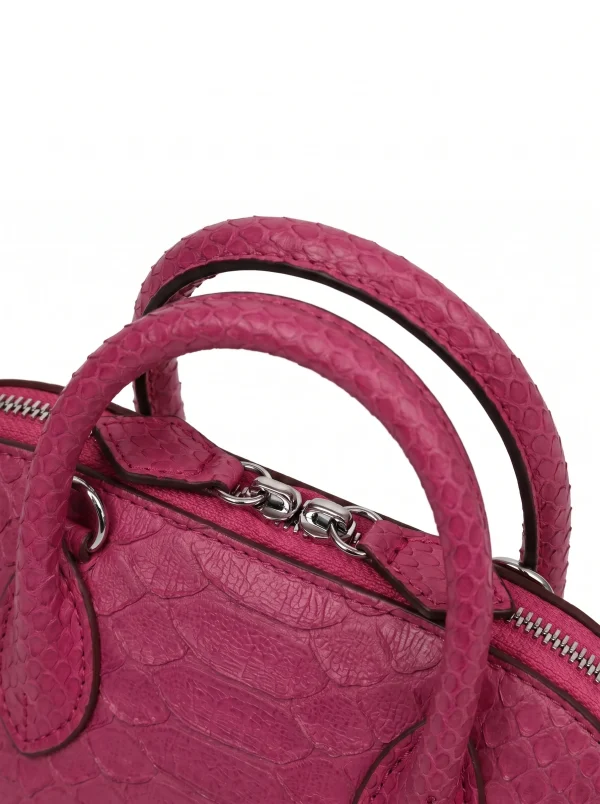Fuchsia Vittoria Python Shell Handbag, skin detail