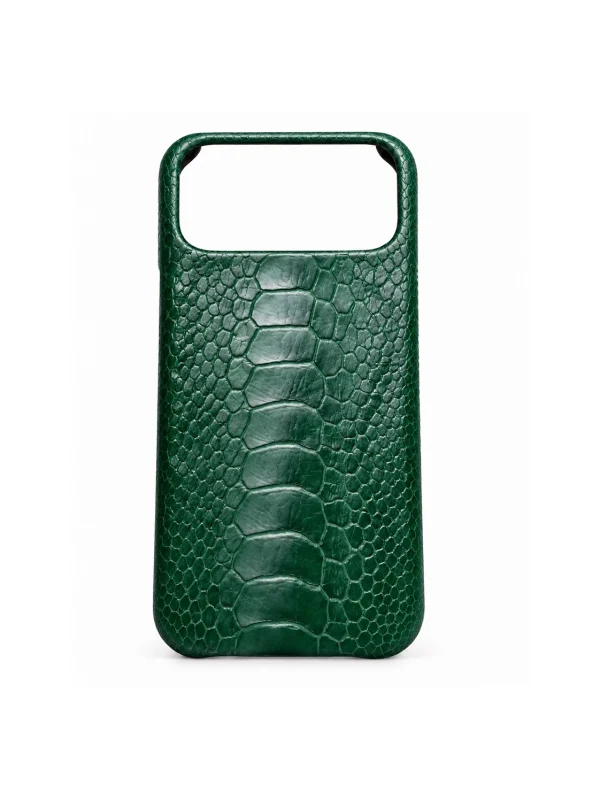 Green Dorchester Ostrich Foot iPhone Case, back view