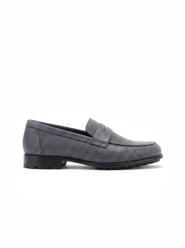 Grey Arundel Stingray Loafers, side profile