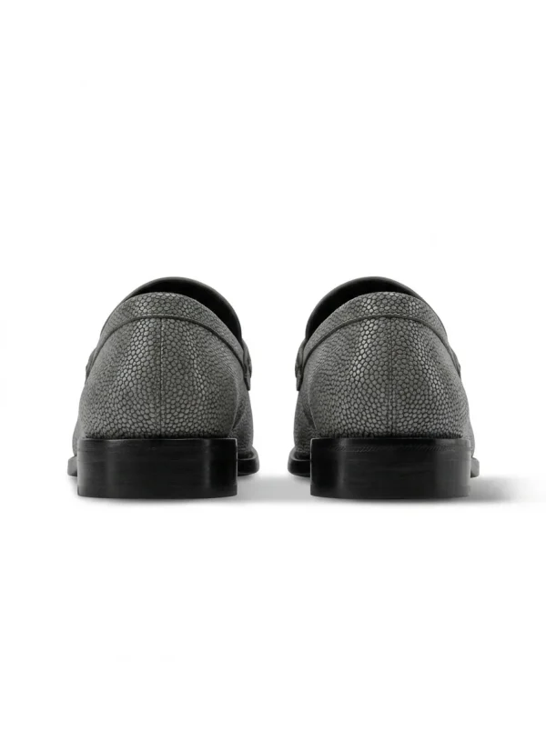 Grey Arundel Stingray Loafers, rear view