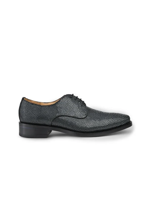 Grey Marquesa Stingray Derby Shoes, side profile