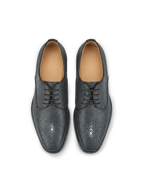 Grey Marquesa Stingray Derby Shoes, top view