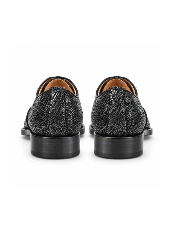 Grey Marquesa Stingray Derby Shoes, rear view