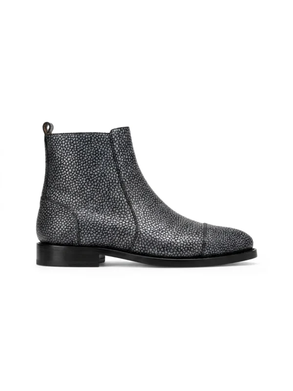 Grey Monferrato Stingray Ankle Boots, side profile