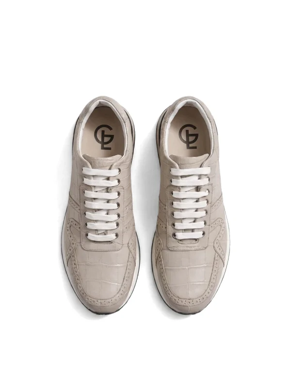 Grey Montalcino Alligator Sneaker, top view