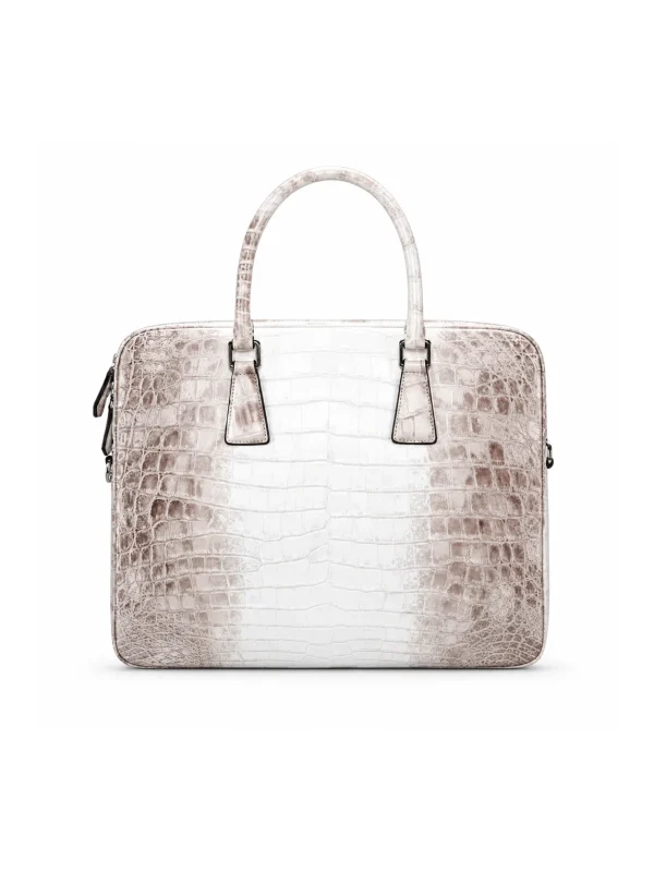 Himalayan Harrington Crocodile Briefcase, rear view