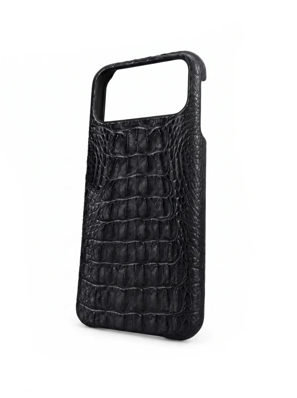 Horn-Back Palladino Crocodile iPhone Case, three-quarter view