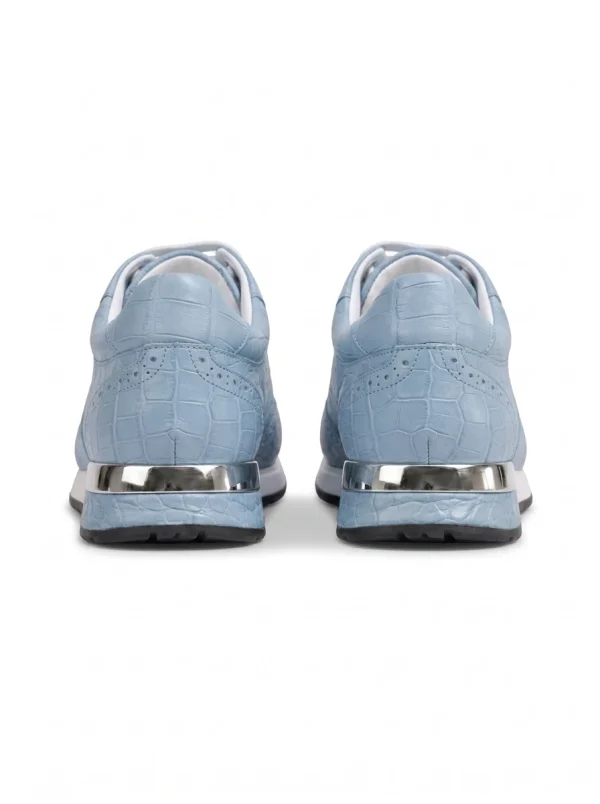 Light Blue Montalcino Alligator Sneaker, rear view