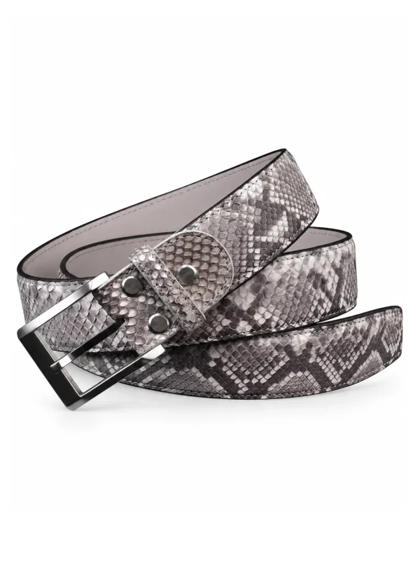 natural leather Aristano Python Belt, draped