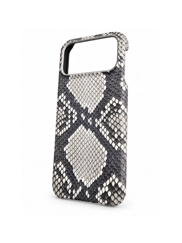 Natural Snake Back Bellagio Python iPhone Case, three-quarter view