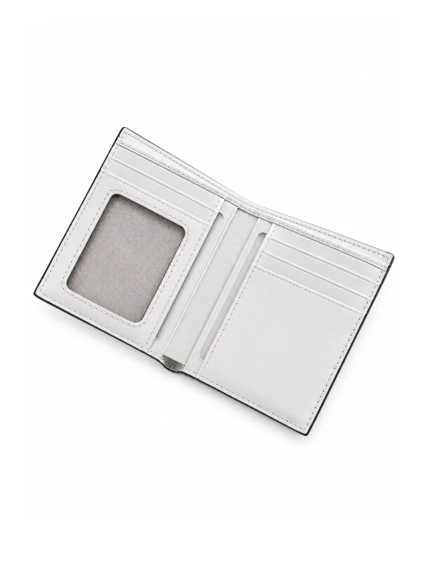 Natural Snake Back Castello Python Compact Wallet, open interior