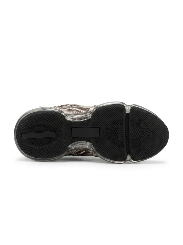 Natural Snake Back Lancaster Python Sneakers, sole
