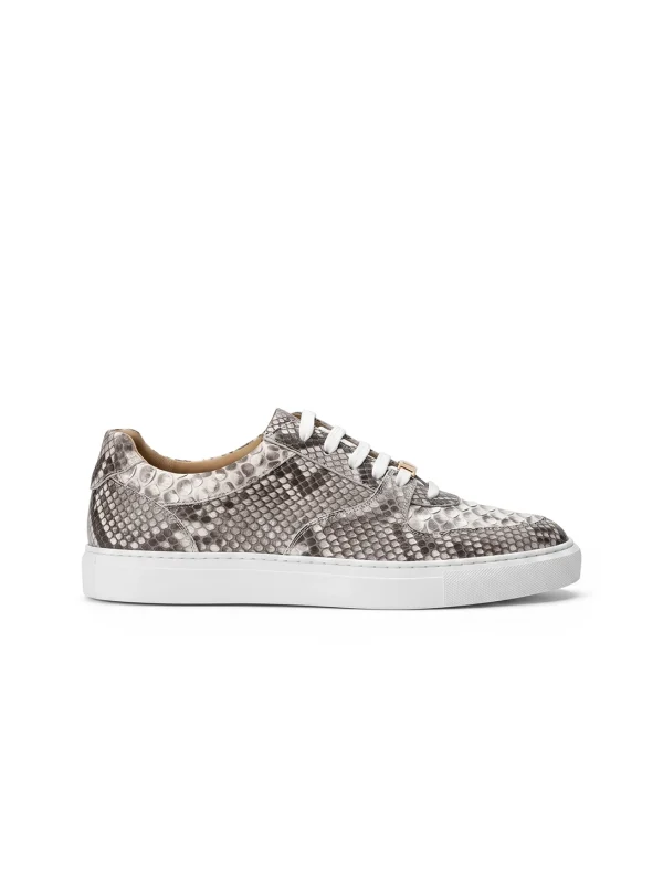 Natural Snake Back Montferrat Python Sneakers, side profile