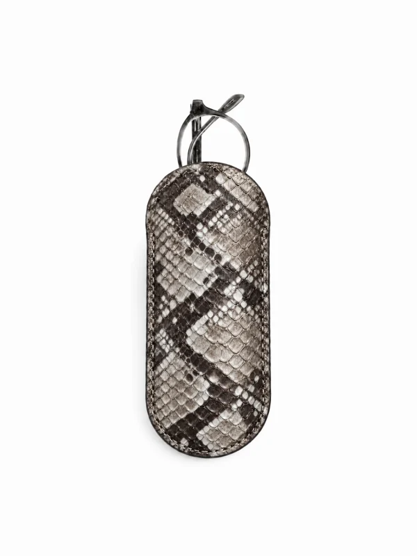 Natural Snake Back Orvieto Python Sunglasses Case, front view