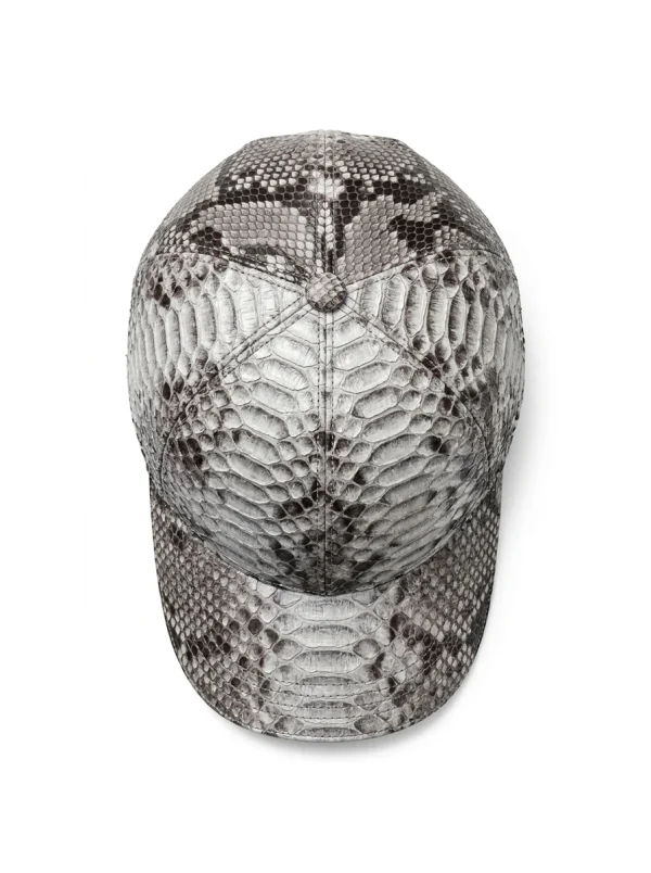 Natural Snake Belly Rapallo Python Cap, top view