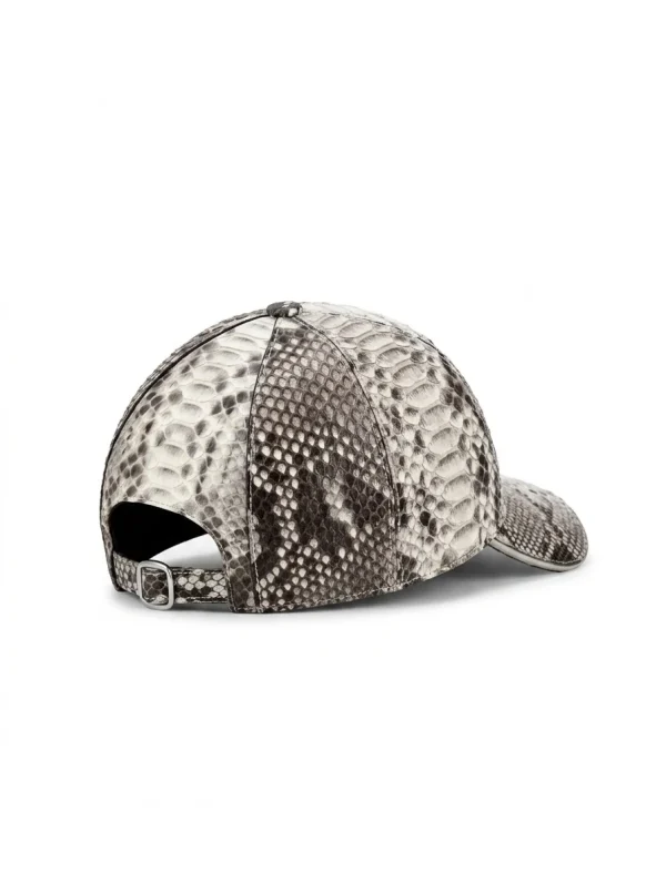 Natural Snake Belly Rapallo Python Cap, rear view