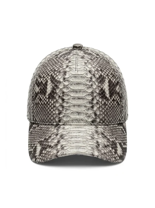 Natural Snake Belly Valentino Python Baseball Cap, three-quarter view