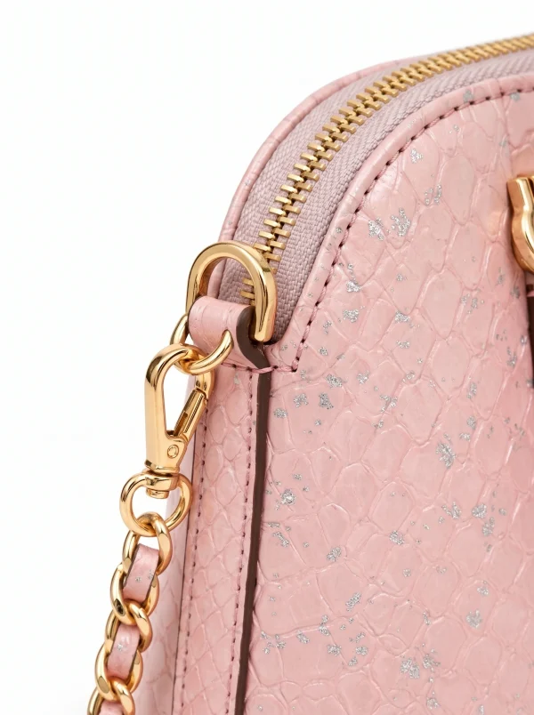 Pale Pink Duchess Python Square Handbag, rear view