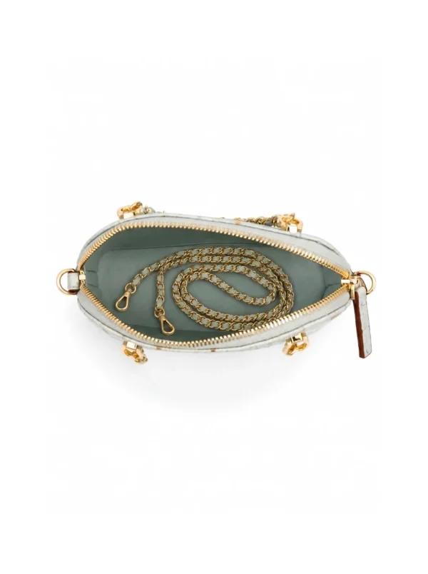 Pastel Green Duchess Python Square Handbag, side profile