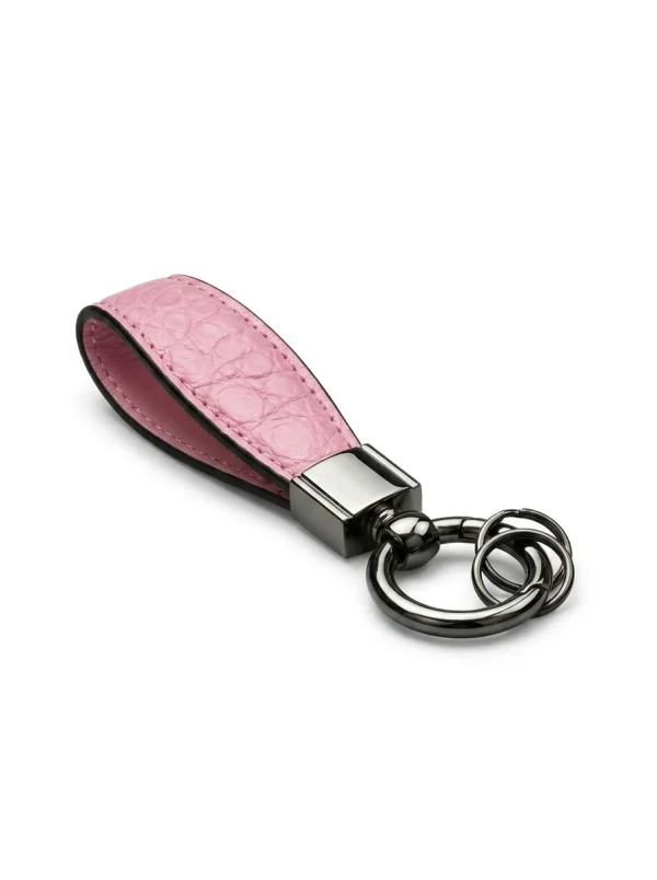 Pink Bardem Alligator Key Holder, draped