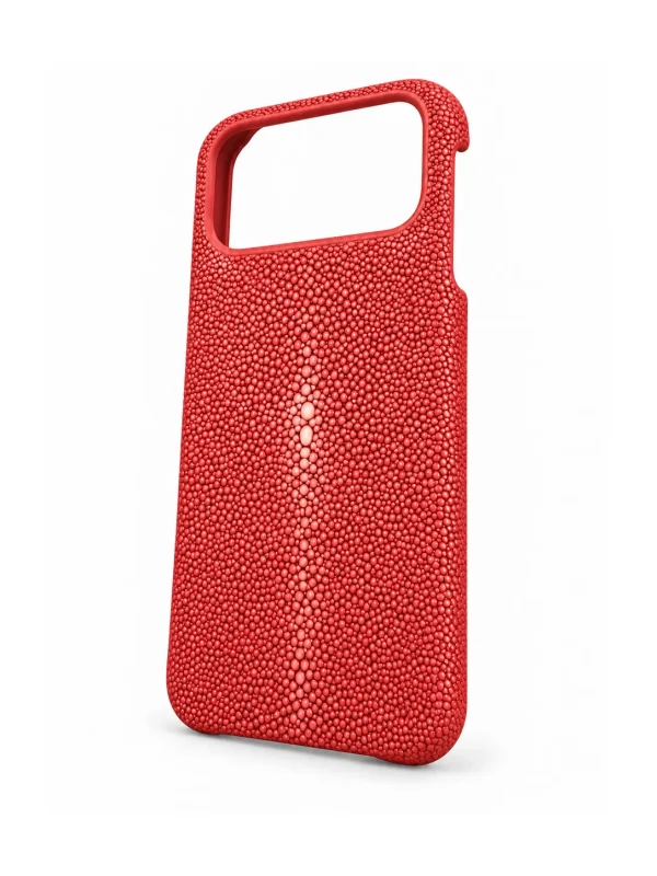 Red Aristano Stingray Phone Case, three-quarter view