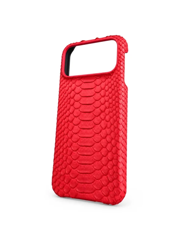 Red Bellagio Python iPhone Case, three-quarter view