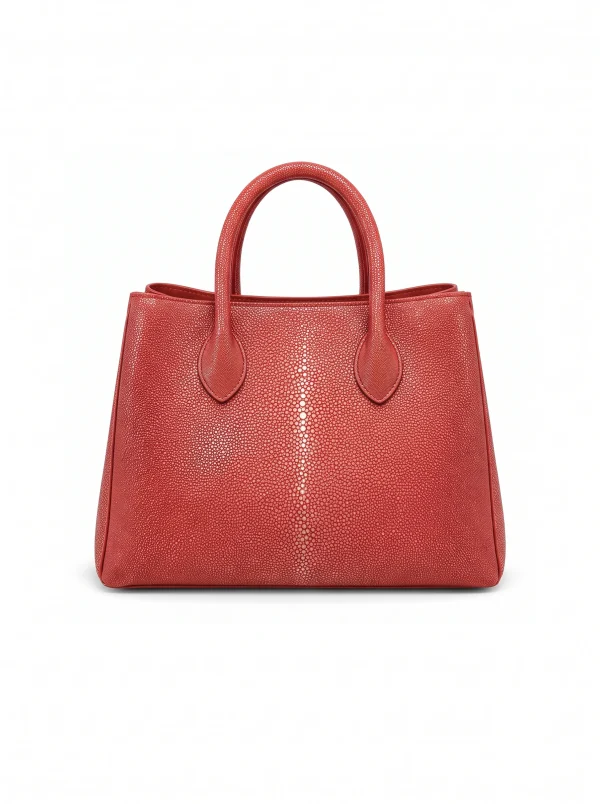 Red Murano Stingray Tote, three-quarter view