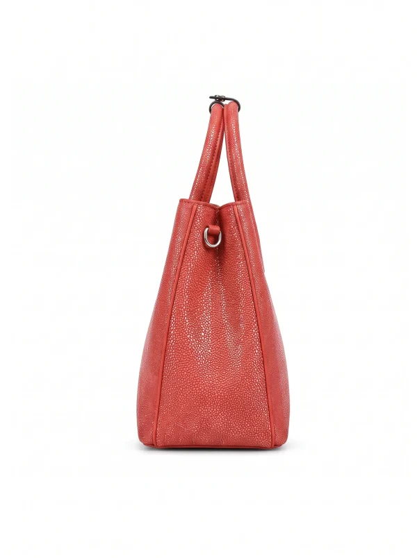 Red Murano Stingray Tote, open interior