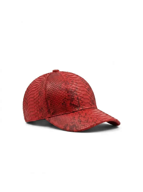 Red Rapallo Python Cap, side profile