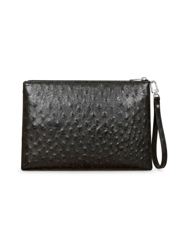 Spoleto Ostrich Zip Pouch