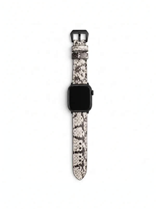 White/Grey Monforte Python Watch Strap, on the watch