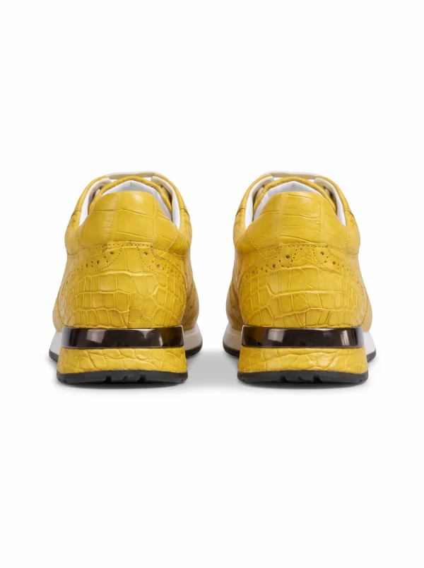 Yellow Montalcino Alligator Sneaker, rear view