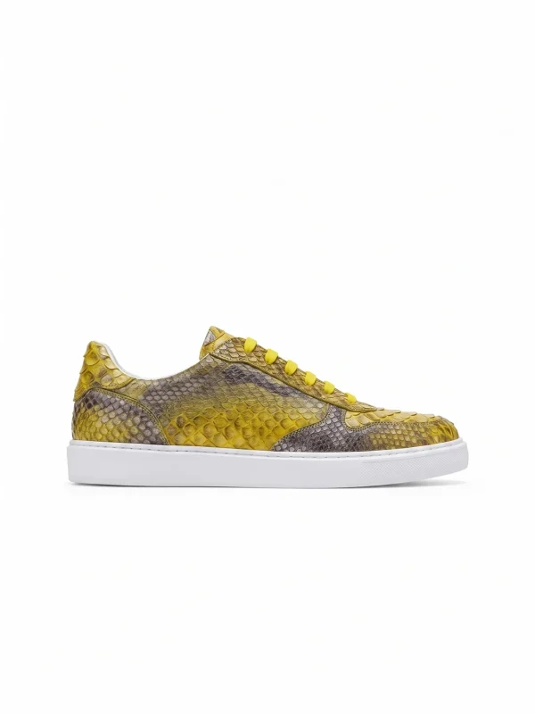 Yellow Montferrat Python Sneakers, side profile