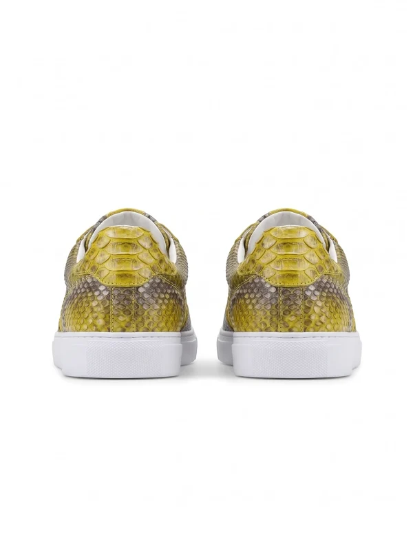 Yellow Montferrat Python Sneakers, rear view