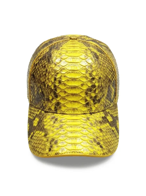 Yellow Rapallo Python Cap, three-quarter view