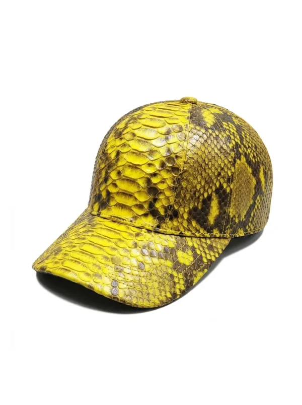 Yellow Valentino Python Baseball Cap, top view
